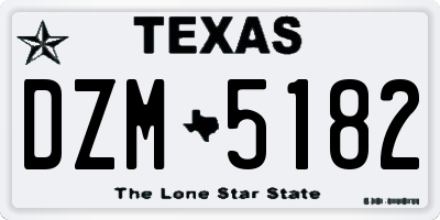 TX license plate DZM5182