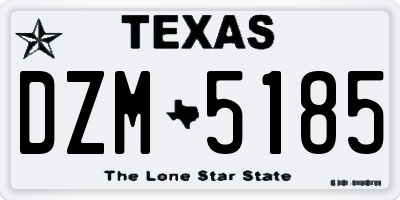 TX license plate DZM5185