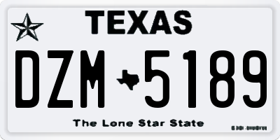 TX license plate DZM5189