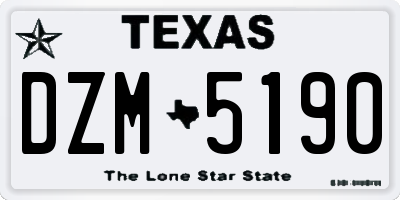 TX license plate DZM5190