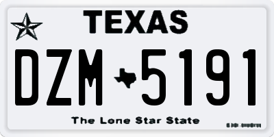 TX license plate DZM5191