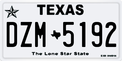 TX license plate DZM5192