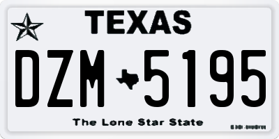TX license plate DZM5195