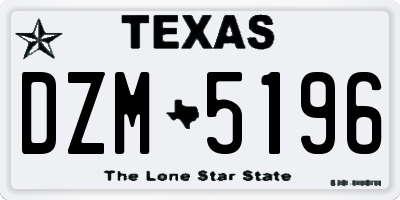 TX license plate DZM5196