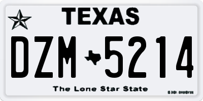 TX license plate DZM5214