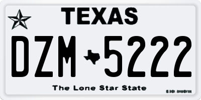 TX license plate DZM5222