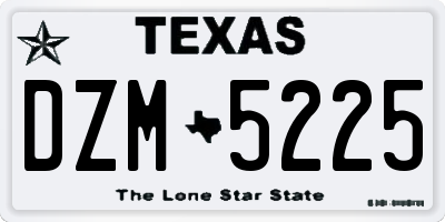 TX license plate DZM5225