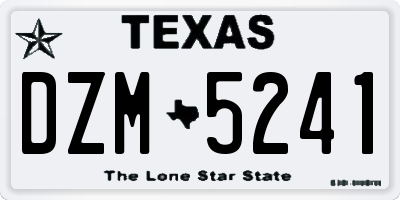 TX license plate DZM5241