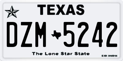 TX license plate DZM5242