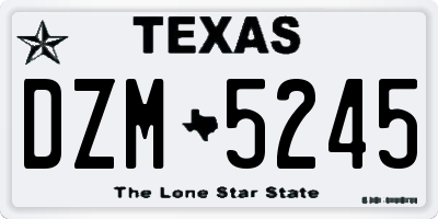 TX license plate DZM5245