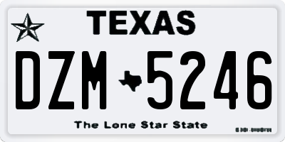TX license plate DZM5246