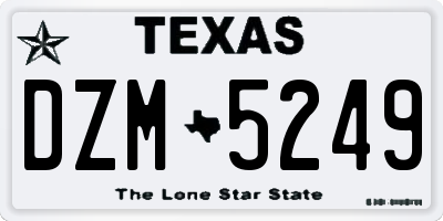 TX license plate DZM5249