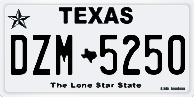 TX license plate DZM5250