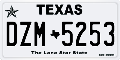 TX license plate DZM5253