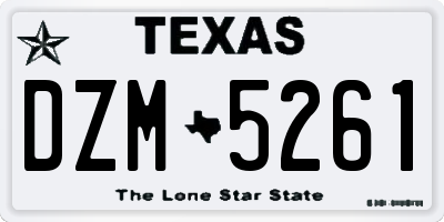 TX license plate DZM5261