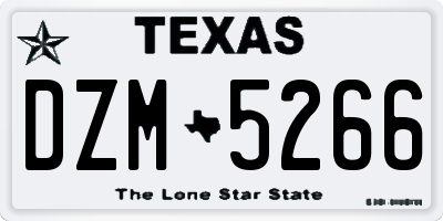 TX license plate DZM5266
