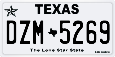 TX license plate DZM5269