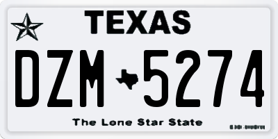 TX license plate DZM5274