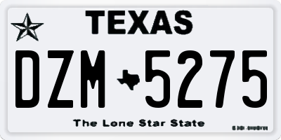TX license plate DZM5275
