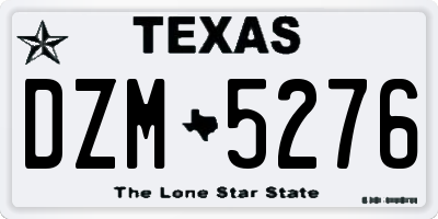 TX license plate DZM5276