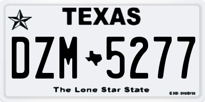 TX license plate DZM5277