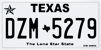 TX license plate DZM5279