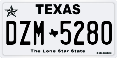TX license plate DZM5280