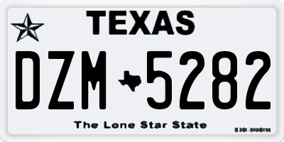 TX license plate DZM5282