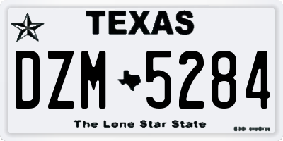 TX license plate DZM5284