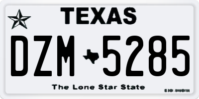 TX license plate DZM5285