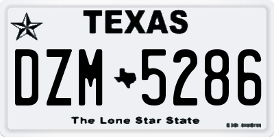 TX license plate DZM5286