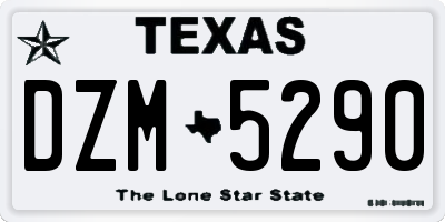 TX license plate DZM5290