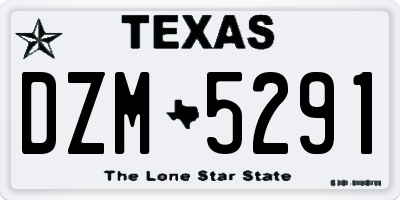 TX license plate DZM5291