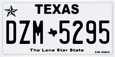 TX license plate DZM5295
