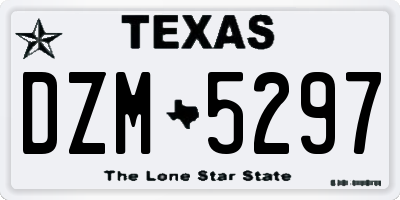 TX license plate DZM5297