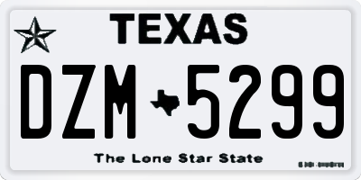 TX license plate DZM5299