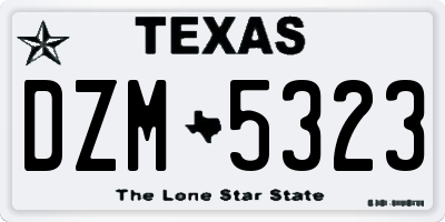 TX license plate DZM5323