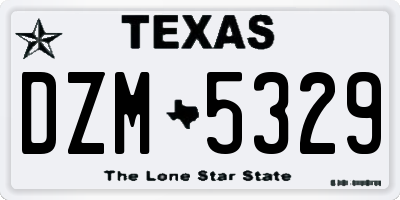 TX license plate DZM5329