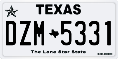 TX license plate DZM5331