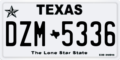 TX license plate DZM5336