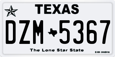 TX license plate DZM5367