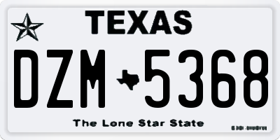 TX license plate DZM5368