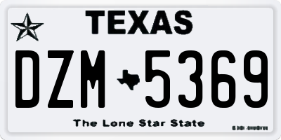 TX license plate DZM5369