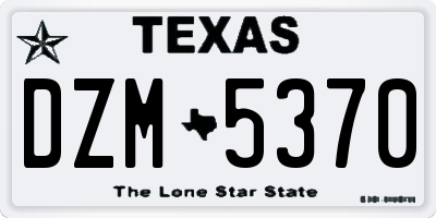 TX license plate DZM5370