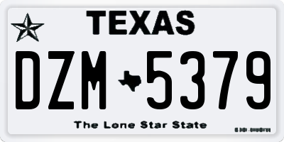 TX license plate DZM5379