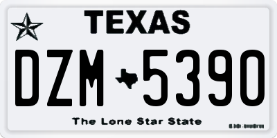 TX license plate DZM5390