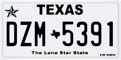 TX license plate DZM5391