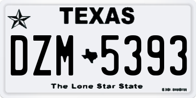 TX license plate DZM5393