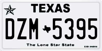TX license plate DZM5395