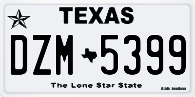 TX license plate DZM5399